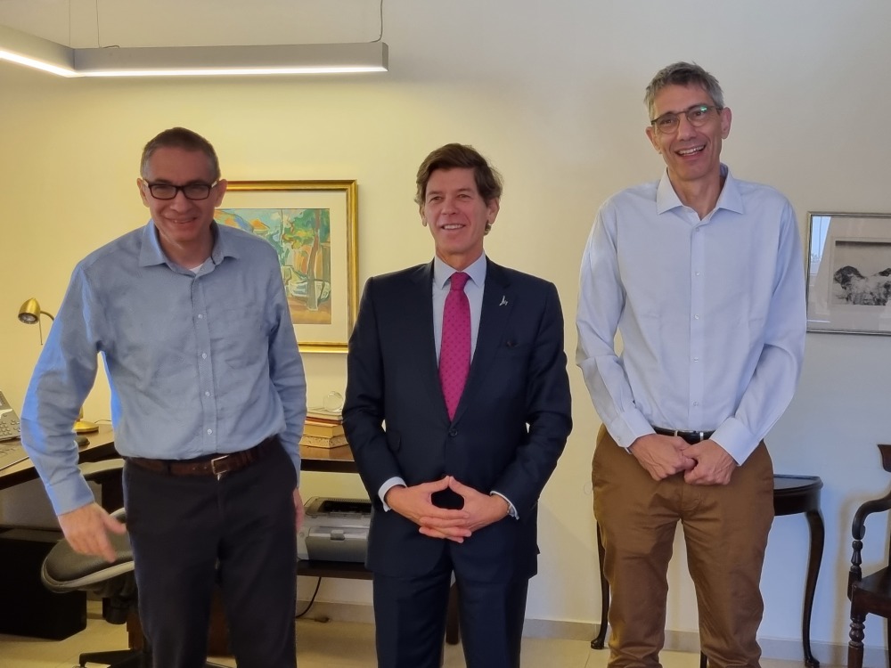שגריר פורטוגל בישראל עם פרופ' אורון שגריר ופרופ' ברק מדינה