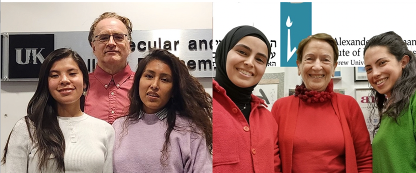 Left to right: Sandra Miranda Sardón, Stefan Stamm, Ph.D., and Andrea Arizaca of UK, Aya Muharram, (Prof.) Ruth Sperling, Ph.D., and (Dr.) Maram Arafat, Ph.D. of Hebrew University in Jerusalem.