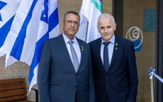 נשיא האוניברסיטה פרופ' אשר כהן וראש העיר ירושלים משה ליאון