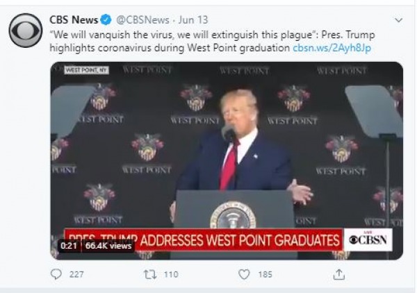 Pres. Trump highlights coronavirus during West Point graduation