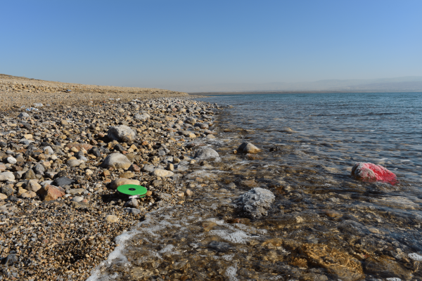 חלוקים לאורך חוף ים המלח, באדיבות החוקרים